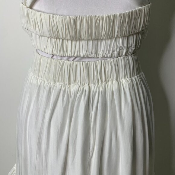 NWT DO+BE Women's White Ruffled Boho V Neck High Low Dress Size Small - Picture 11 of 15